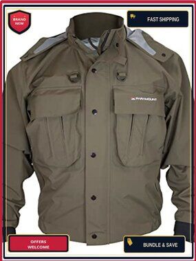 Waterproof Fly Fishing Wading Jacket Insulated Shell 10 Pockets